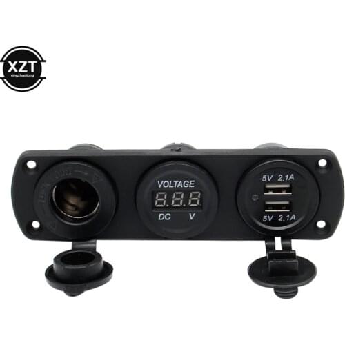 Dual Car USB Adapter Charger Socket Cigarette Lighter Socket 12V 4.2A Fast Phone Chargeur USB 12V Voiture Voltmeter USB Charger