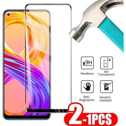 1-2PCS For Oppo Realme 8 Pro Screen Touch Glass Protector For realme 7 pro 8 pro c21 c25 phone Protector Screen Tempered Glass