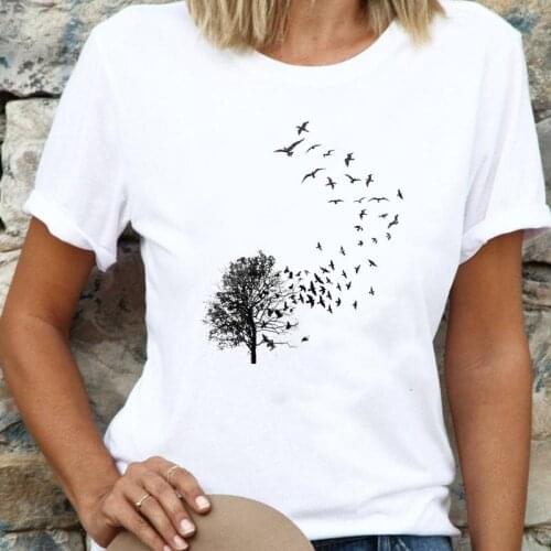 Women Cartoon Butterfly Trend Style 90s Ladies T Top Shirt Regular Lady Fashion Tee Print Female Graphic Short Sleeve T-Shirts