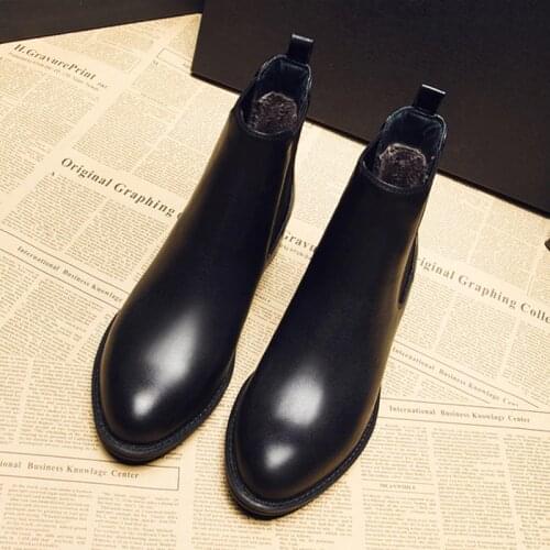 Genuine Leather women boots high quality Chunky heel Chelsea boots Plus fleece warm outdoor winter shoes