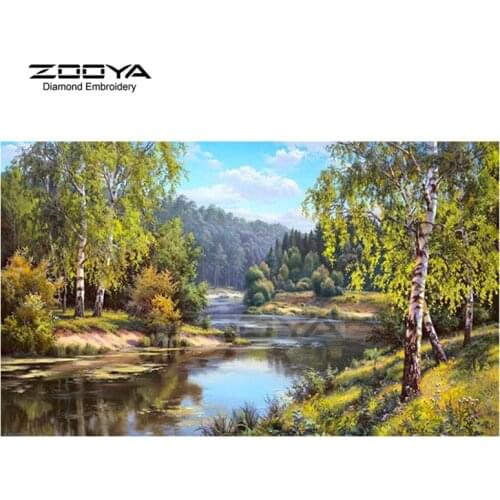ZOOYA Diamond Embroidery 5D DIY Diamond Painting Scenic Forest Tree Diamond Painting Cross Stitch Rhinestone Decoration CJ641