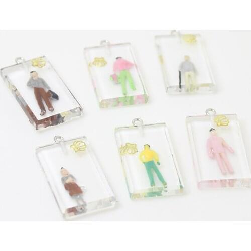 10pcs--18*30mm Mixed Geometric Rectangular Villain Resin Charms Pendants Earring Bracelet Hair Finding Jewelry DIY Accessories