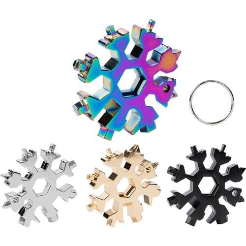 18-in-1 Snowflake Multi Tool Outdoor Camping Travel Camping Adventure Daily Survival Tools Stainless Screwsdriver Bottle Opene
