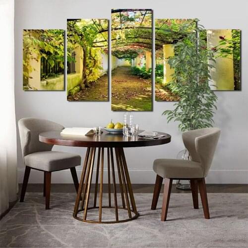 Green Flower Garden Decorative Wall Painting 5Pcs Hd Printing Photography Photo Gardening Canvas Frameless Home Poster