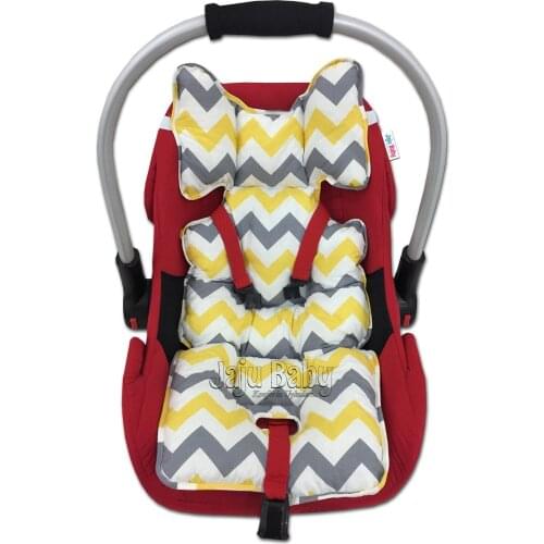 Jaju Baby Yellow Gray Zigzag Car Seat Cushion - Stroller Cushion