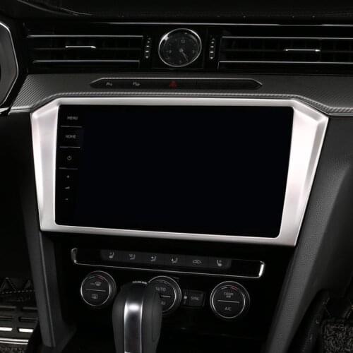 For VW Volkswagen Passat B8 / Arteon / Wagon 2017-2019 Stainless 9.25“ GPS Screen Navigation Frame Trim Sticker Car styling