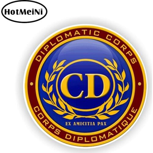 HotMeiNi 13*13cm CD CORPS Diplomatic Seal Car Sticker Bumper Badge Emblem JDM Vinyl Car Styling Accessories Decals
