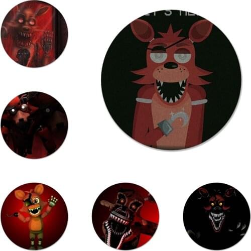 Fnaf Plush Foxy Icons Pins Badge Decoration Brooches Metal Badges For Clothes Backpack Decoration 58mm
