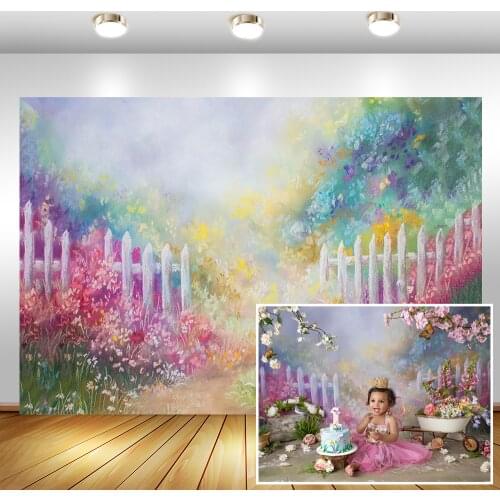 Photography Background Pink and Yellow Flowers Photo Backdrop Baby Kids Birthday Portrait Photo Props Studio Booth Background