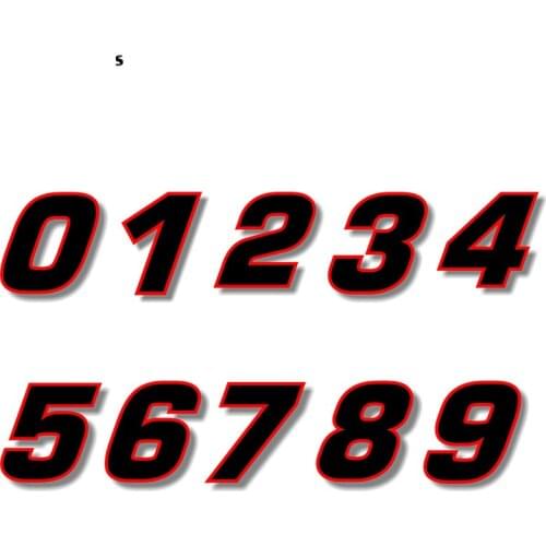 Fuzhen Boutique Decals Exterior Accessories Personality Vinyl Decal Black (Red Outline) Quare Font Race Number Racing Number