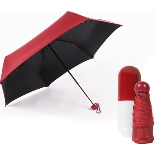 Mini Pocket Umbrella CAPSULE Portable Small Umbrellas Rain Women Men Anti-UV Sun Travel Compact Folding Parasol Girls UMBRELLAS