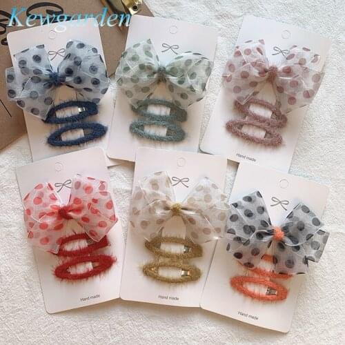 Kewgarden Childrens hair bow hair clip baby gifts baby accessories 3set