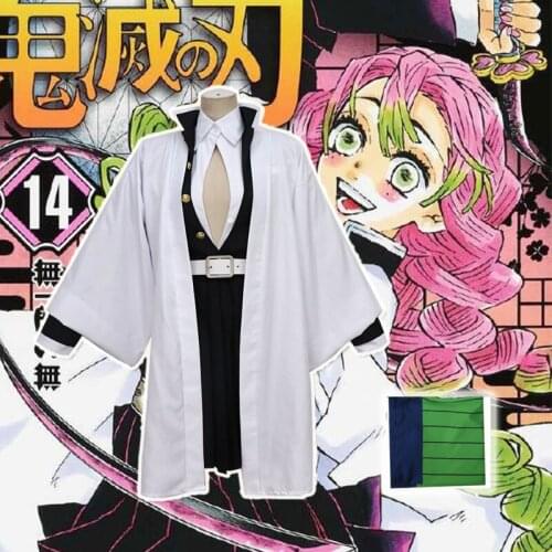 Anime Demon Slayer Kimetsu No Yaiba Cosplay Costumes Kanroji Mitsuri Cosplay Costume Halloween Kimono Cloth Blade Of Demon