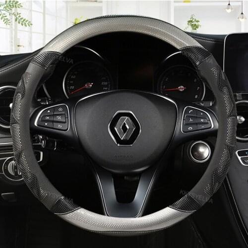 Leather Steering Wheel Covers for Renault Clio Kadjar Kaptur Koleos Scenic Espace Fluence Megane Laguna Talisman Captur