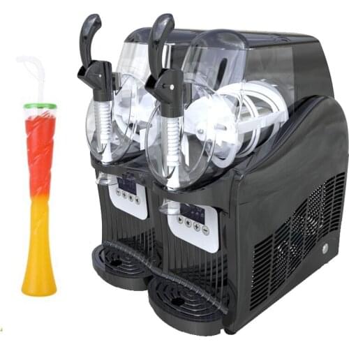 Double Tank Slush Machine Snow Melting Machine Commercial Smoothies Granita Machine Ice Slusher 2L * 2