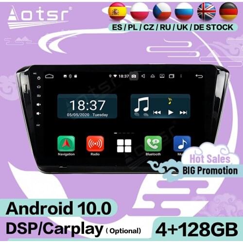 128G Carplay Multimedia Stereo Android 10 Screen For SKODA SUPERB 2015 GPS Navigation Auto Audio Radio Receiver Video Head Unit