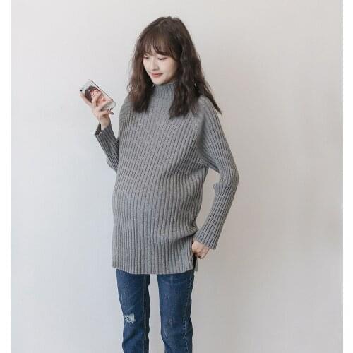 Autumn New Style Maternity Clothes Korean-style Fashion Turtleneck Pregnant WOMENS Sweater Base Clothing Loose And Plus-size