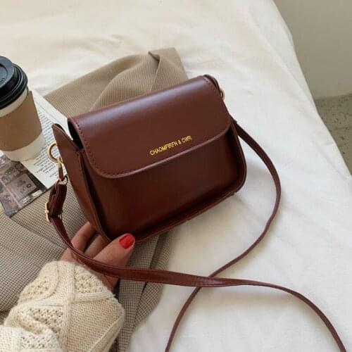 Fashion New Simple Style Handbags For Women Pu Leather Shoulder Bag Solid Color Lady Crossbody Bag Retro Female Small Square Bag