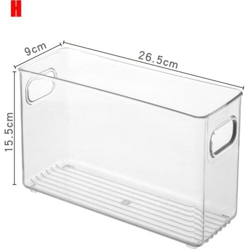 Refrigerator Organizer Bins Stackable Fridge Organizers Storage Box with Cutout Handles for Freezer Cabinets STTA889
