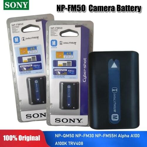 Original Sony 7.2v 1300mAh NP-FM50 NP FM50 FM55H Camera Batteries For NP-FM51 NP-FM30 NP-FM55H DCR-PC101 A100