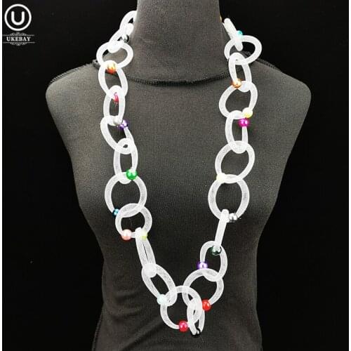 UKEBAY White Mesh Necklaces Luxury Pearl Jewelry Women Designer Pendant Necklace Handmade Jewelry Wedding Party Gift Necklace