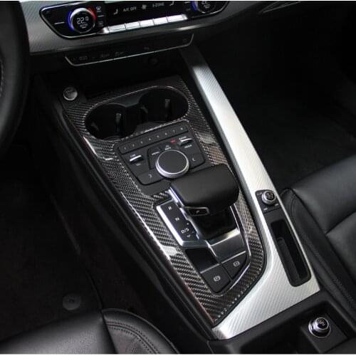 Carbon Fiber Car Control Gear Shift Panel Decorative Frame Cover Trim Auto Accessories For Audi A4 A5 B9 S5 2017-19 Car-Styling