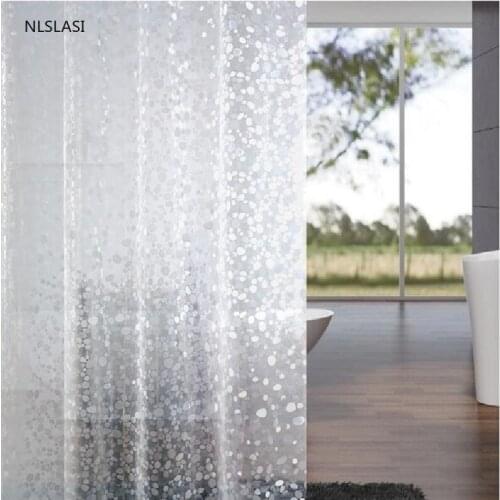 PEVA 1pc Creative Spots Semi-transparent Waterproof Shower Curtain with Hooks Bathing Sheer Home Decor Bathroom Accessaries