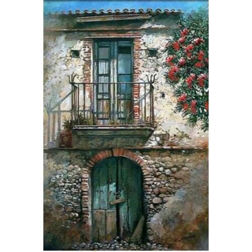 Scenery mosaic embroidery craft flower window diamond painting kits beads picture wall paper decor stones drawing christmas gift