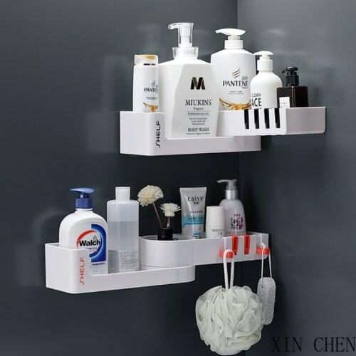 Bathroom Shelves Perforation-free Toilets Toilets and Washing Tables Wall Suction Rotatable Triangle Storage Rack KitchenStorage