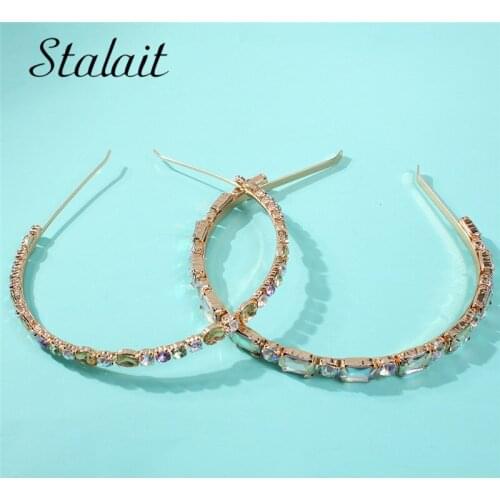 Luxury Headband Hair Accessories For Women Full Multi Color Crystal Gold Color Alloy Hair Jewelry