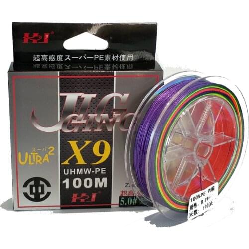 FishingLife 100M 9 Strands Braided Fishing Line 6-140LB Super Strong PE Multifilament Braided Wires Sea Ocean Boat Lake River