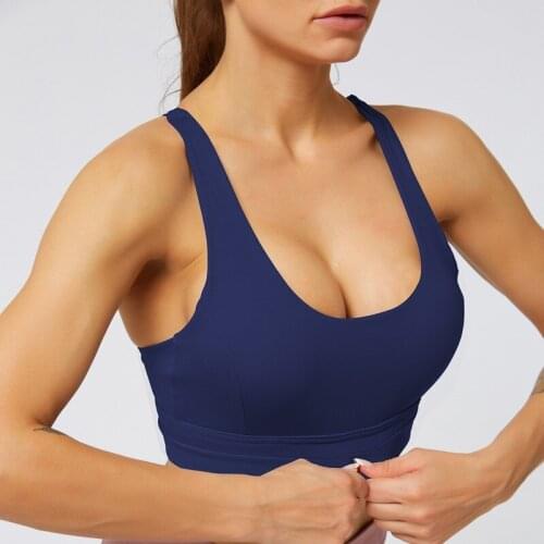 Fitness Sports Bra for Women Push Up Solid Cross Back Yoga Running Gym Training Workout Femme Padded Underwear Crop Tops Female