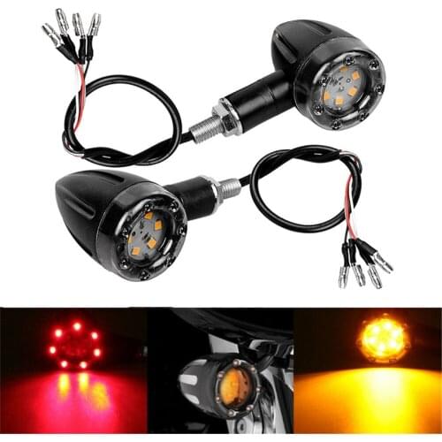 Retro Bullet Motorcycle LED Turn Signal Light Brake Indicator Tail Lights Running Lamp Universal For Yamaha for BMW for Honda