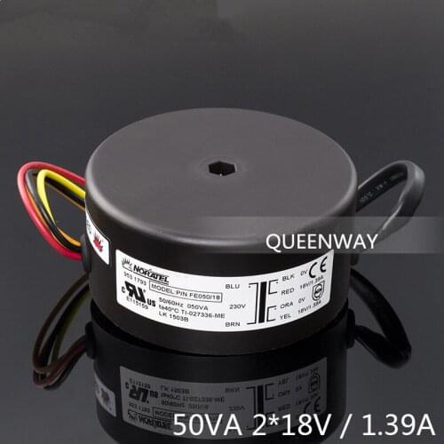 T-016 2*18V 1.39A 50W NEW NORATEL Sealing Toroidal Transformer 50VA Primary Rated Voltage 0-230V 50/60Hz