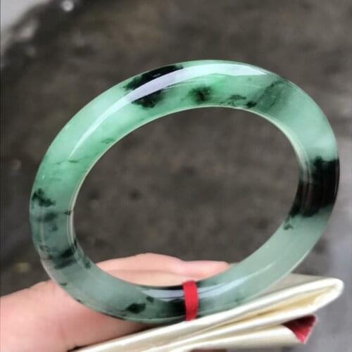 Only One !55MM Certified (Grade A)100% Natural Green Jadeite JADE Bracelet Women Bangle