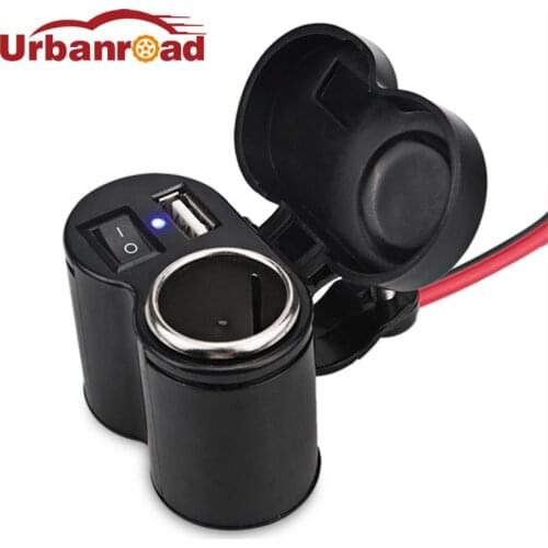 Waterproof Motorcycle USB Charger Power Socket 12v Cigarette Lighter moto Motorbike USB Motorcycle Charger Socket Port 12v Black