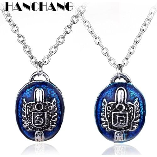 The Vampire Diaries Necklace Women Girls Damon Salvatore Letter D/S Sun Crest Lapis Oval Ellipse Necklaces Pendants Choker