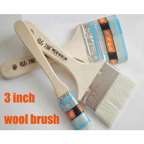 Upscale boutique wool brush, all-wood handle, high-grade paint brush(-----3 inch-----)