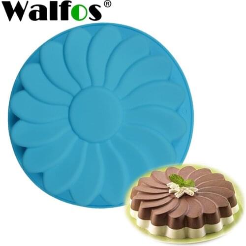 WALFOS Single Flower Silicone Cake Mould DIY Baking Cake Pan Sun Flower Jelly Mold FDA Quality Cake Decorating Tools