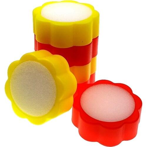 20pcs/lot Flower Type Pp Plastic Accounting Supplies / Hand Wetter Sponge Counting Money Paging Count Distribution Tank