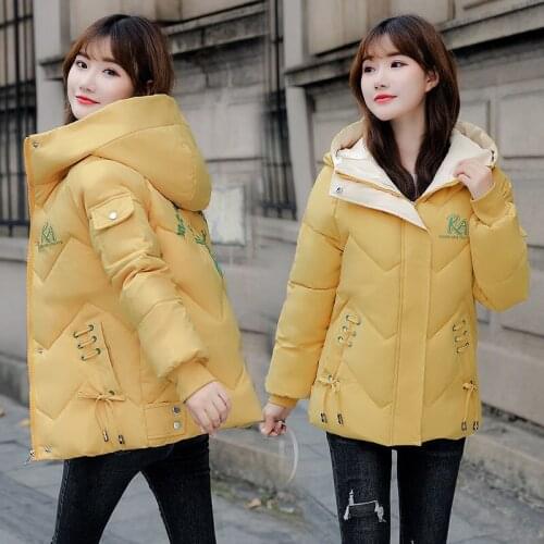 2021 Parkas Womens Jacket Winter Coat Hooded Casual Overcoat Female Parka Thick Warm Cotton Padded Jacket Outerwear Plus Size