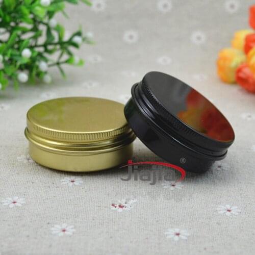 30g Black Gold Aluminum Cosmetic Jar Container Screw Thread 100pcs/lot 3ml Makeup Sample Portable Container Factory Wholesale