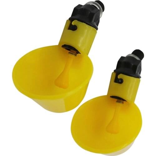 5 Pcs Automatic Quail Drinking Wine Chicken Watering Bowl With Yellow Nipples Farm Poultry Drinking Water Equipment