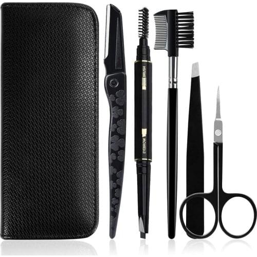 5 pcs/set Eyebrow Pen Trimmer Tweezer Scissor Shaver Comb Kit Eye Brow Care Makeup Tools Household Travel Set