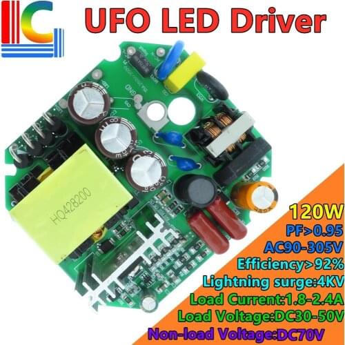 80W 90W 100W 110W 120W Lighting Transformer AC85-305V LED Driver Power Supply Output DC30-50V 1800mA 2100mA 2400mA for Corn lamp