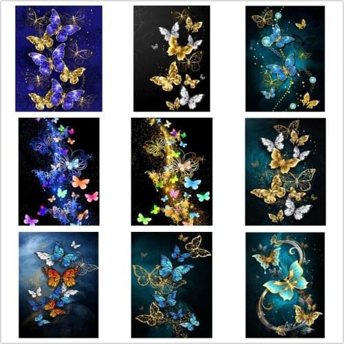 Kexinzu Diamond Painting Butterfly 5D DIY Diamond Embroidery Animal Cross Stitch Kit Rhinestone Mosaic Art Home Decoration
