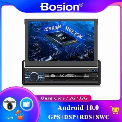 Android 10.0 1 Din GPS Navigation Car Radio Retractable Screen Auto Media Multimedia Player Vehicle-Mounted MP5 Automatic Open