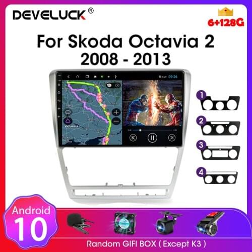 Develuck For SKODA Octavia 2 A5 2007-2014 4G+WiFi 2din Android 10 Car Radio Multimidia Video Player Navigation Stereo Head Unit
