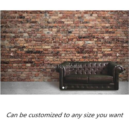 Free shipping custom murals Black and Red Aged Brick Wall Mural bedroom, living room TV backdrop wallpaper