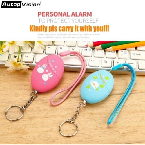 2018 New Model Cartoon printed personal key chain alarm 120DB Self Defense Anti-Attack Safety Alarm Keychain for Girls students